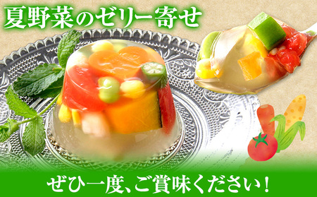 夏野菜 ゼリー寄せ 10個セット 独楽《60日以内に出荷予定(土日祝除く)》福岡県 鞍手郡 鞍手町 ひんやり 冷たい プレゼント ギフト ゼリーギフト 九州の野菜 博多あご出汁 かぼちゃ トマト にんじん えだまめ オクラ コーン 小柱 