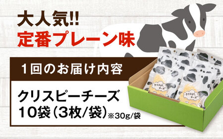 【全2回定期便】クリスピーチーズ 10袋 おつまみ 北海道 ビール ワイン 肴 常温配送 [AJAI015]
