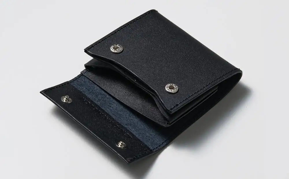 【KENTO HASHIGUCHI】コンパクト財布 ブラック(leather half wallet black)｜京都 財布 人気 ブランド