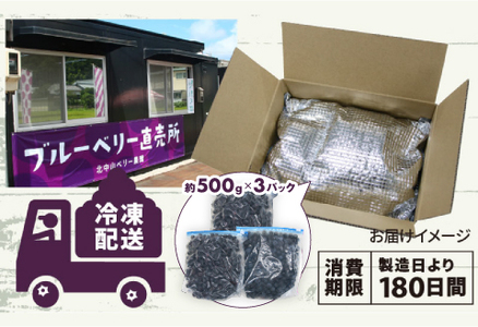 【先行予約】【7月中旬以降順次発送】【訳あり】令和8年産〈冷凍〉手摘み有機ブルーベリー1.5kg（500g × 3パック）
