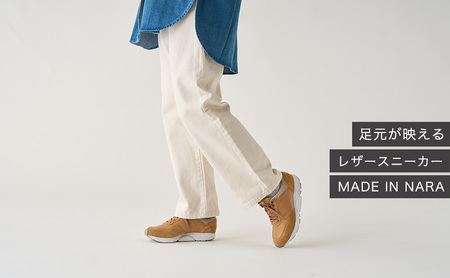 MIDFOOT ( ミッドフッド ) 婦人靴 レザースニーカー MF001JL ( ベージュ ) 4E　【 ファッション 靴 シューズ スニーカー レディース 】 【 お洒落 レザーシューズ エコレザー 快適 履き心地 】  BN003 23.5cm