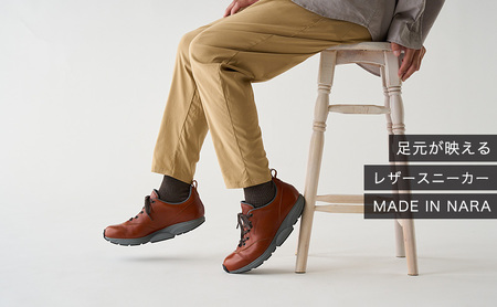 MIDFOOT ( ミッドフッド ) 紳士靴 レザースニーカー MF002JM ( ブラウン ) 4E　【 ファッション 靴 シューズ スニーカー メンズ 】 【 お洒落 レザーシューズ オイルレザー 快適 履き心地 】  BN003 25.5cm