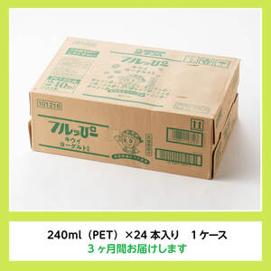 【3ヶ月定期便】サンA フルッぴーキウイヨーグルト(PET)240ml×24本 【 川南町 フルーツ ヨーグルト キウイ ドリンク 定期便 】