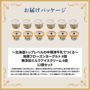 北海道 プレミアムミルクアイスクリーム×6個とフローズンヨーグルト×6個セット【1115001】