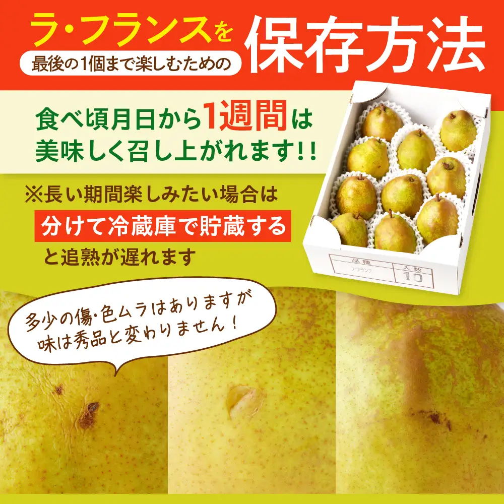 【２０２７年１月発送】西洋梨（ラ・フランス）３ｋｇ　ご家庭用　0136-2603