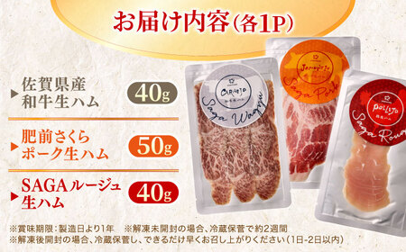 佐賀の生ハム3種で夢の饗宴 全3種（各1パック） / 佐賀県 [41AECT015]