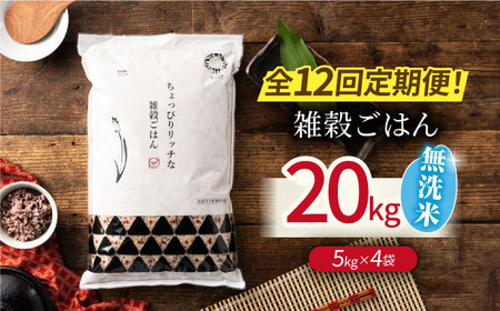 〈令和7年度産米〉 【全12回定期便】 水研ぎ不要 雑穀ごはん 無洗米 20kg 【株式会社 農産ベストパートナー】 令和7年産 [ZBP156]