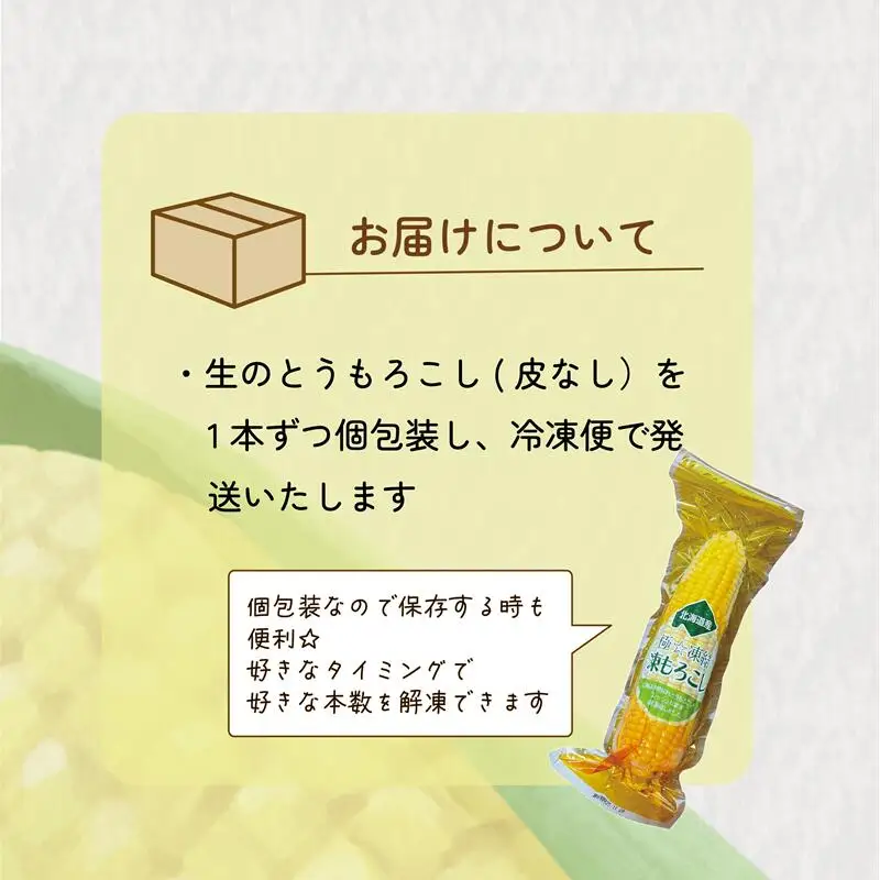 ＜ささや農園産 極★凍結とうもろこし 6本＞北海道 道産 国産 乙部町 とうもろこし とうきび 冷凍 急速冷凍 鮮度そのまま 甘さ 糖度 個包装 ゴールドラッシュ 恵味ゴールド