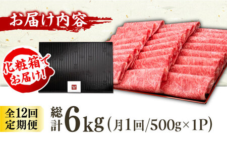 【12回定期便】特選ロース 薄切り500g / 牛肉 ロース 薄切り[AFBV061]