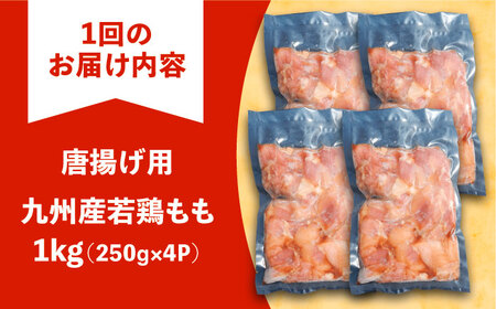 【全12回定期便】お肉屋の唐揚げ 1kg 九州産若鶏モモ肉・ニンニク使用[VAJ015] 鶏肉 からあげ