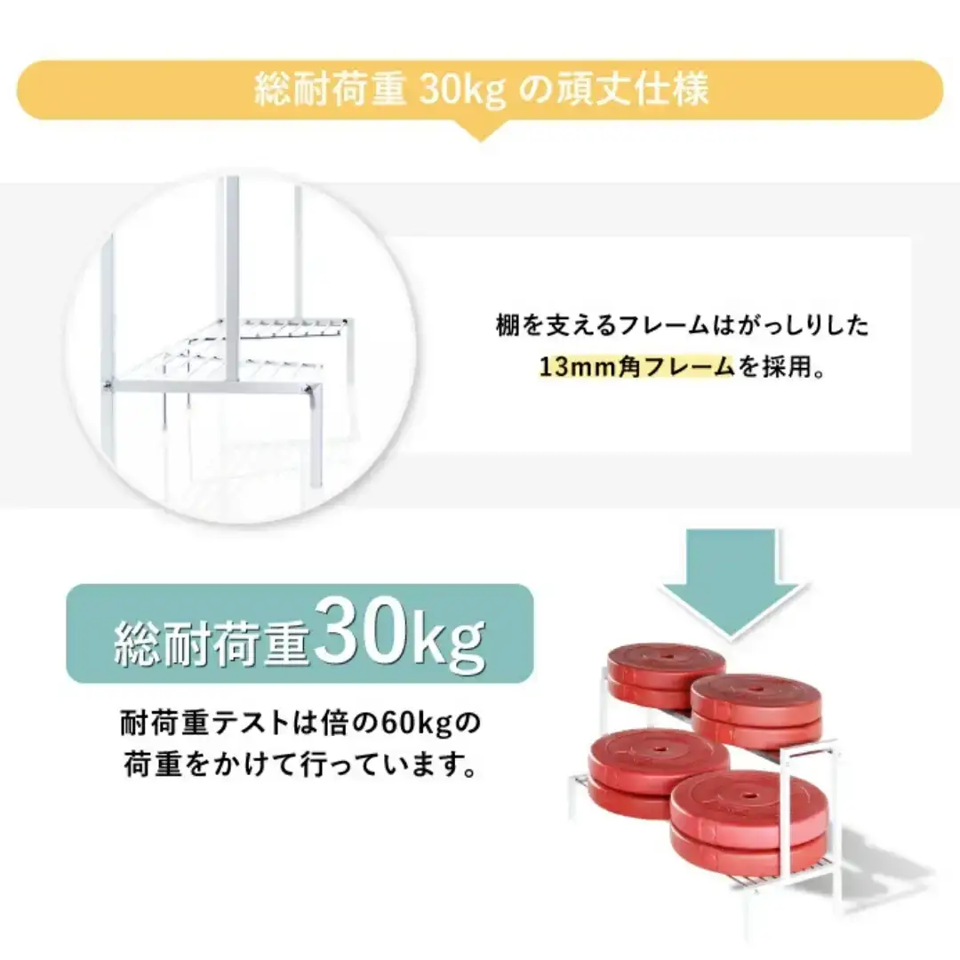 arteコンロ奥ラック 2段 幅70 ホワイト 調味料ラック 燕三条製 [川口工器]