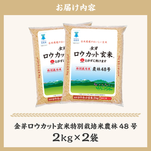 金芽ロウカット玄米  4kg(2kg×2)　玄米 無洗米  [h151]