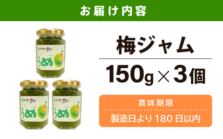 【先行予約】【福井県産】梅を使った 梅ジャム× ３個セット 着色料・保存料不使用！【2026年6月下旬以降順次発送予定】 [m03-a046]