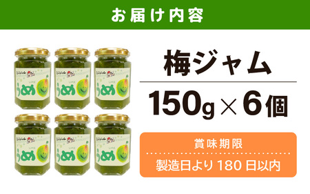 【先行予約】【福井県産】梅を使った 梅ジャム× 6個セット 着色料・保存料不使用！【2026年6月下旬以降順次発送予定】 [m03-a047]