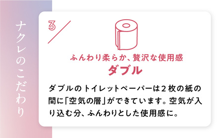 【3回配送/1ヶ月に1回定期便】ナクレ トイレットペーパー ダブル 96ロール (12ロール×8パック) 