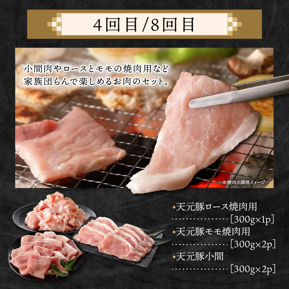 【8ヶ月定期便】 豚肉 天元豚 食べ比べ 全8回 豚肉