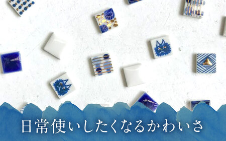 【美濃焼】 手描きの小さなタイルピアス 『すなはま』 多治見市 / 七窯社 ピアス アクセサリー おしゃれ[TAP076]