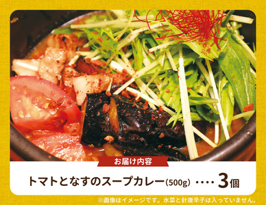 【ナチュラルファーム菓樹】トマトとなすのスープカレー 3個セット _NK0506
