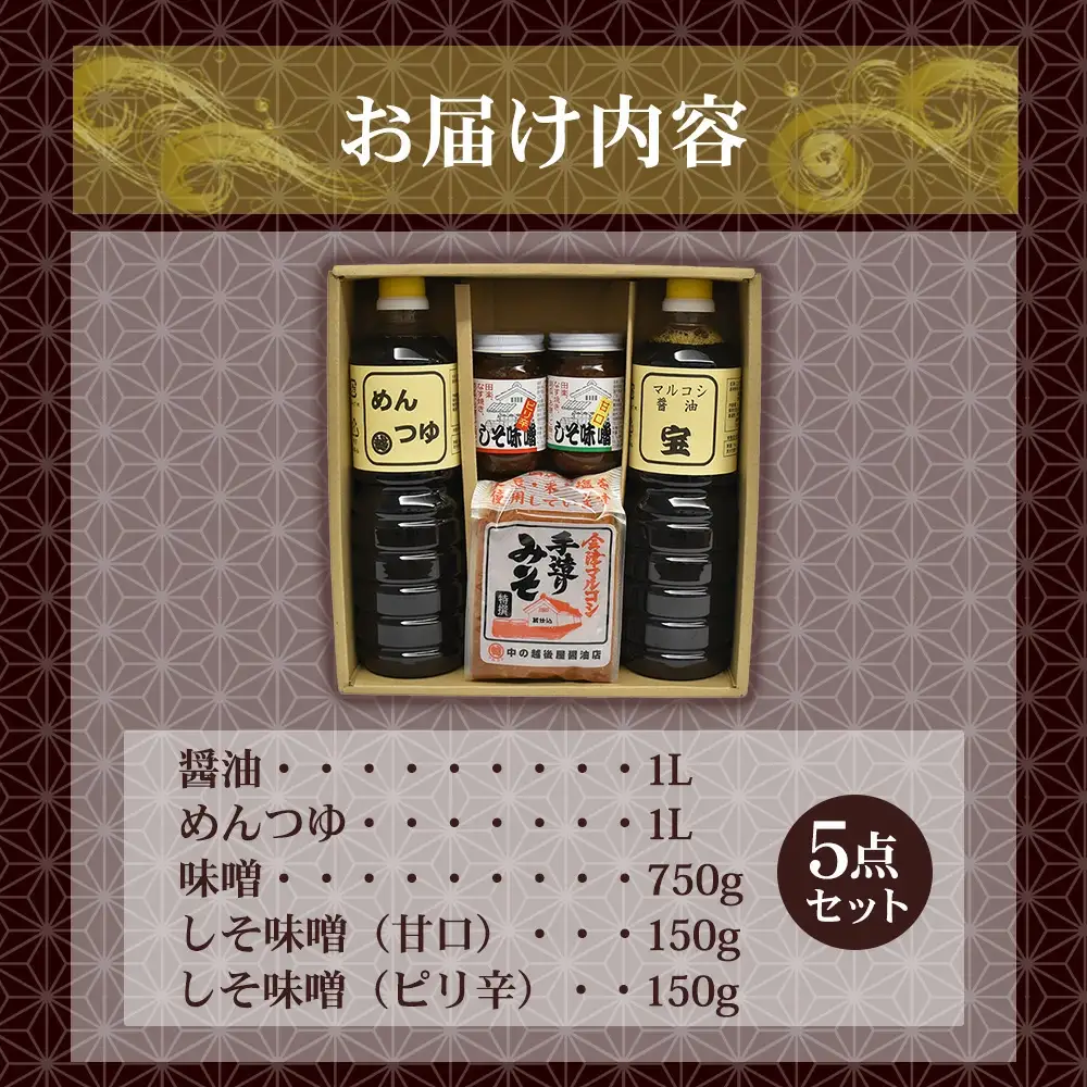 会津マルコシ　手造りみそと醤油のセット　【07208-0119】