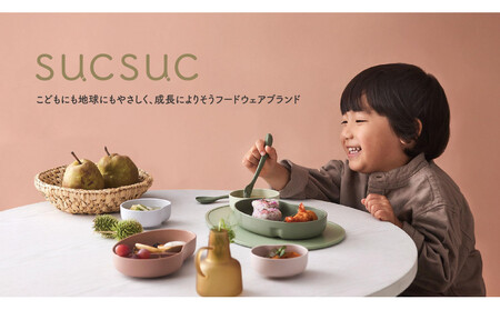 SUCSUCギフトセット4pcs GR（仕切りプレート、ミニボウル、トレイ、カトラリーセット（スプーン＆フォーク）） ALH0001