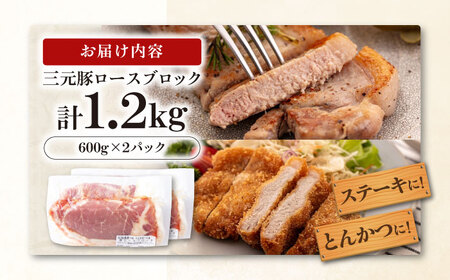 平田牧場 ロース ブロック 1.2kg (600g×2P)  角煮 豚肉 加工品  [AJAP071]