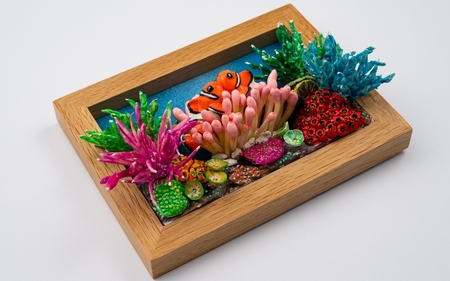 クマノミ各種　フレーム  /  魚 さかな フィッシュ 釣り 海 うみ クマノミ 海水魚 海の生き物 鍵 かぎ 家 車 自転車 かわいい お土産 雑貨 思い出 プレゼント ギフト すさみ 【mac007A】