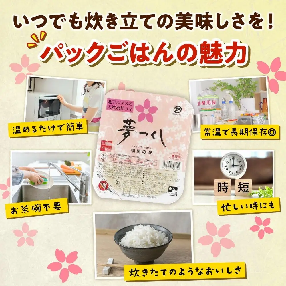 福岡県産「夢つくし」無菌パックご飯（48パック） ZX02