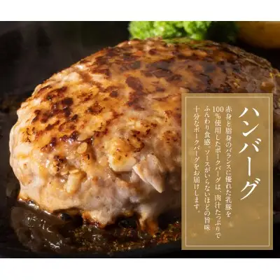 Y04-08 乳豚粗挽きハンバーグ10個 ハンバーグ