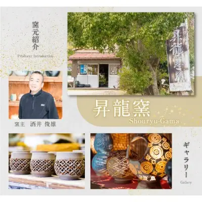 Y28-12  上野焼 酎杯ペアセット(緑／総緑)  グラス