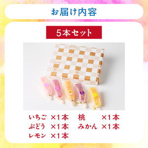 とけないアイス　葛氷5本セット[009B09]葛餅アイス 葛アイスバー 葛フルーツアイス 溶けないアイス 葛スイーツ【贈答・熨斗対応】