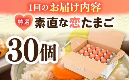 【全6回定期便】【特選卵】素直な恋たまご 30個 [JAP020]