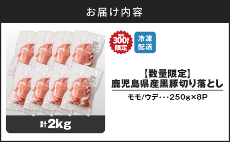 【14営業日以内に発送】【数量限定】鹿児島県産 黒豚切り落とし 2kg K025-001_04 肉 豚肉 冷凍 スピード配送 最短 すぐ届く お急ぎ