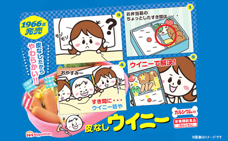 
皮なしウイニー 1袋(標準10本入)×12袋 計120本(標準) 日本ハム 工場直送 ウイニー ウインナー ソーセージ 朝食 お弁当 カルシウム入 栄養機能食品 小分け 使い切り ふるさと納税