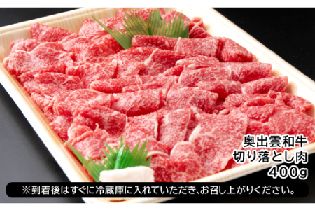 全国大会W受賞！奥出雲和牛切り落し400g（みんなで美味しいを楽しむ！奥出雲和牛） 【切り落とし 切り落し 切落し 牛肉 冷蔵 黒毛和牛 400g】