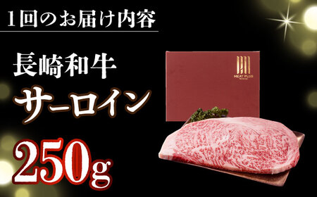 【2回定期便】A4-A5 長崎和牛 サーロインステーキ (250g×1) [DBS081] 牛肉 焼肉 ステーキ 