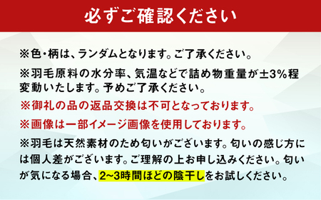 【初冬用】シングル掛け布団 羽毛1.0kg 色柄お任せ / 布団 寝具 ふとん [AFAO021]