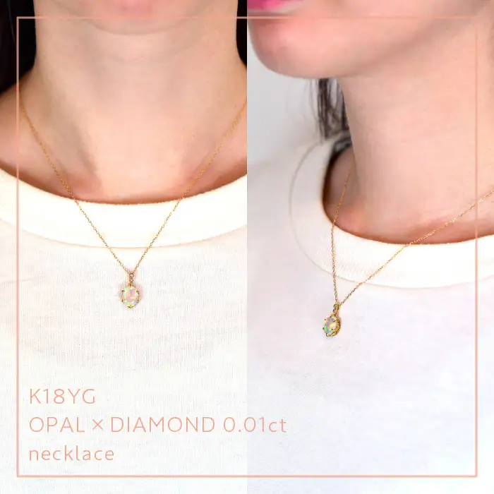K18　イエローゴールド　オパールネックレス　 管理番号254363 218-163