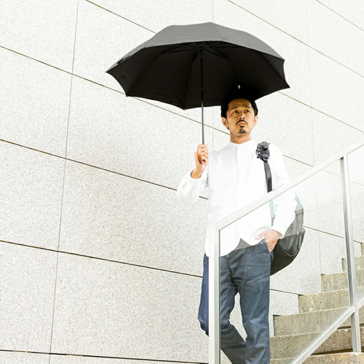 槙田商店【晴雨兼用紳士傘】MAKITA STANDARD (折傘 ブラック)｜老舗の職人が作る日本製のおしゃれな高級傘