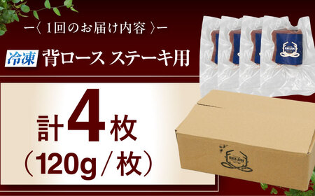 【全3回定期便】鹿肉 背ロース 4枚  ジビエ 赤身 冷凍配送 北海道 [AJAO037]
