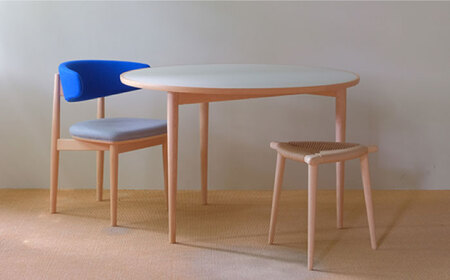 Round Chair ”Uuuh!”〈Blue〉 糸島市 / nomade design 椅子 クラフト [AIF011]