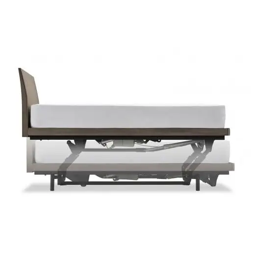 フランスベッド電動リクライニングGS-03C（3モーター：背上げ・脚上げ・上下昇降）キャスタータイプ　マットレス・手すり付き（シングル）