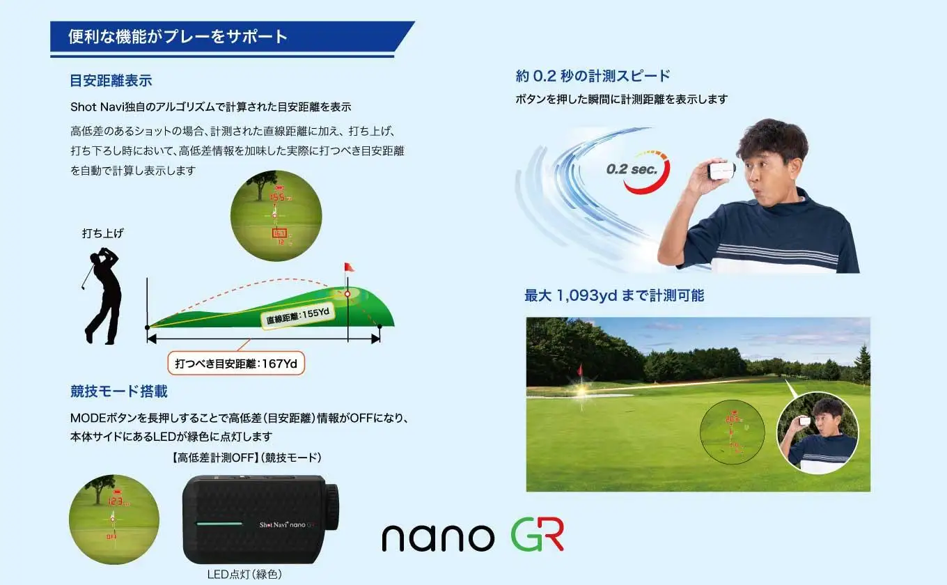 【アウトレット】 訳あり ショットナビ Laser Sniper nano GR 【ホワイト】 ゴルフ 距離計