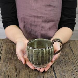 信楽焼 山逢いシリーズ 黒一珍マグカップ 陶器