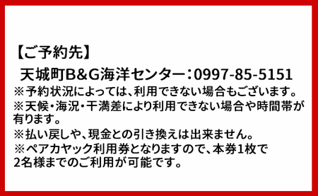 徳之島 天城町 与名間ビーチ ペアカヤック レンタルチケット マリンアクティビティ