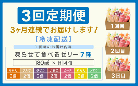 定期便 ≪3ヶ月連続お届け≫ 凍らせて食べるゼリー 7種  14個入×3回  ゼリー 定期便  [m01-g004]
