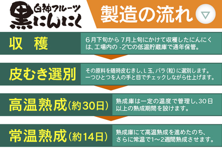 白神フルーツ黒にんにくセットＣ（バラ粒 100g×3袋）秋田県産 熟成 小分け 詰合せ 詰め合わせ 健康 美容 黒ニンニク