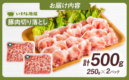 一貴山豚 切り落とし 計500g(250g×2p)  糸島市 / いきさん牧場 豚肉 冷凍 [AGB056]