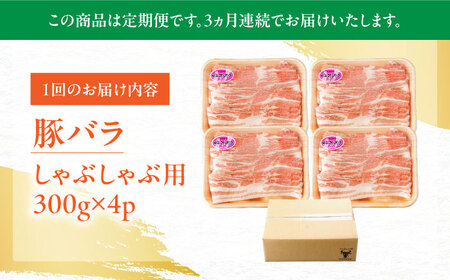 【定期便】 豚肉 しゃぶしゃぶ用 総計3.6kg NAC610 豚肉 全3回