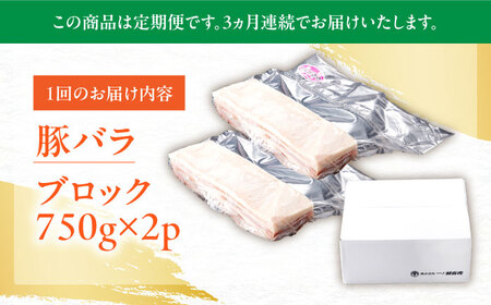 【定期便】 豚肉 ブロック 総計4.5kg NAC616 豚肉 全3回