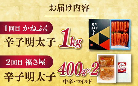 【全2回定期便】辛子明太子 食べ比べセット ADBV001 人気 めんたいこ 明太子 めんたいこ 明太 美味しい めんたいこ